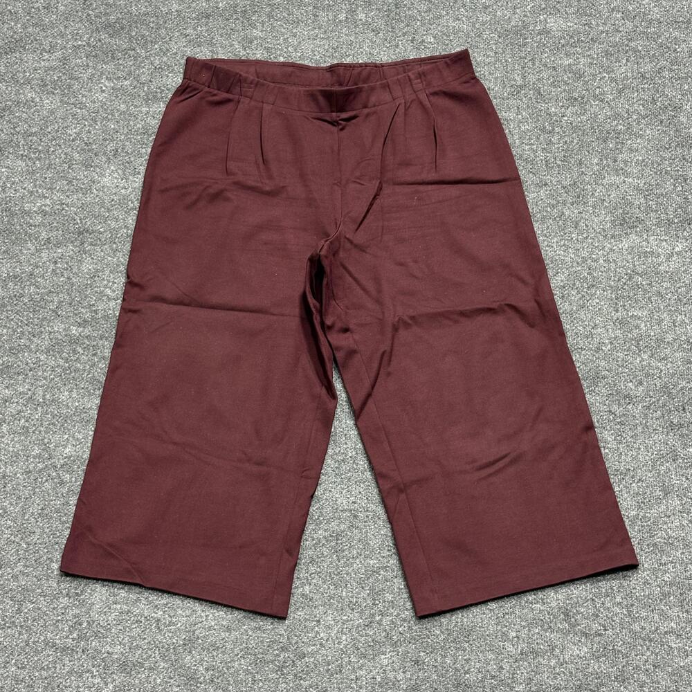 J Jill Pants Womens XL Burgundy Full Leg Cropped Ponte Stretch Pull On Dressy